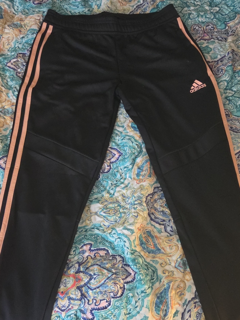 adidas Black Women's Joggers with Pink Stripes